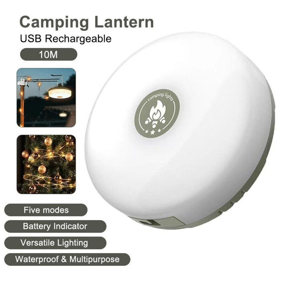 L828-10m LED Color Camping Light with Tape Measure & 2000mAh Battery - Super Long Battery Life, Multi-Function Tent, Emergency & Ambient Light