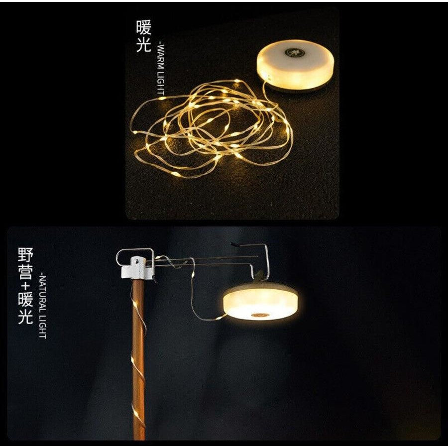 L828-10m LED Color Camping Light with Tape Measure & 2000mAh Battery - Super Long Battery Life, Multi-Function Tent, Emergency & Ambient Light