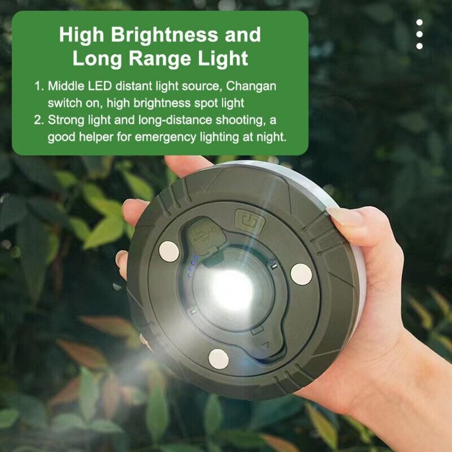 L828-10m LED Color Camping Light with Tape Measure & 2000mAh Battery - Super Long Battery Life, Multi-Function Tent, Emergency & Ambient Light
