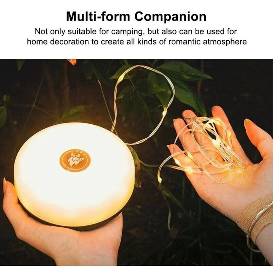 L828-10m LED Color Camping Light with Tape Measure & 2000mAh Battery - Super Long Battery Life, Multi-Function Tent, Emergency & Ambient Light