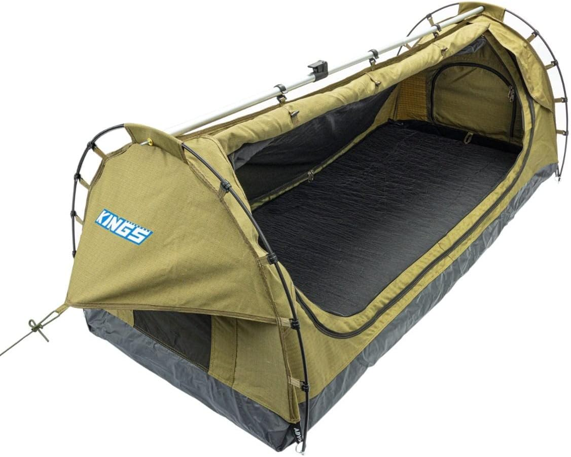 Adventure Kings Deluxe Escape Single Camping Swag + LED Head Torch