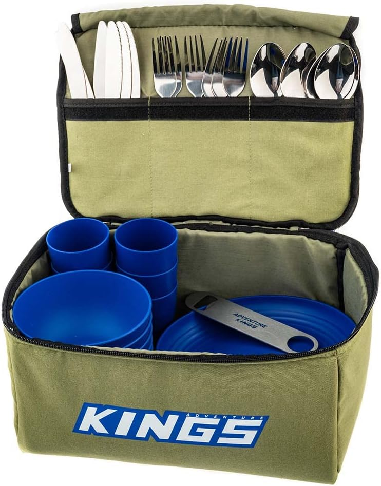 Adventure Kings Single Swag Dome Tent Hiking Outdoor Camping + 37 Piece 6Person Picnic Set