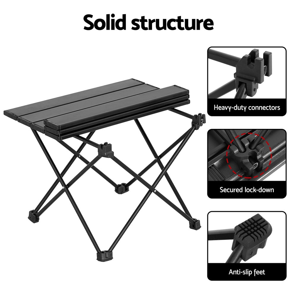 Weisshorn Roll-Up Camping Table – 40CM Aluminium Foldable Table