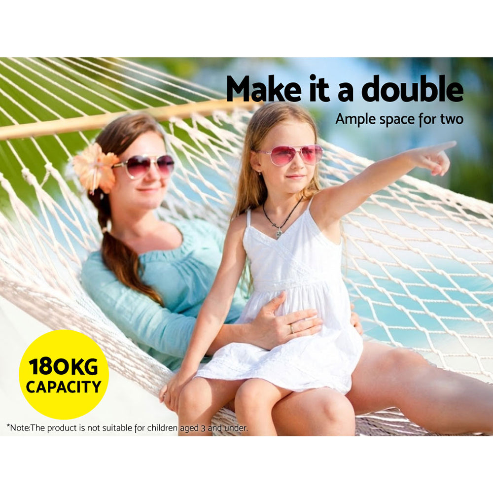 Gardeon Hammock Bed Outdoor Chair Camping Hanging Hammocks Mesh 2 Person