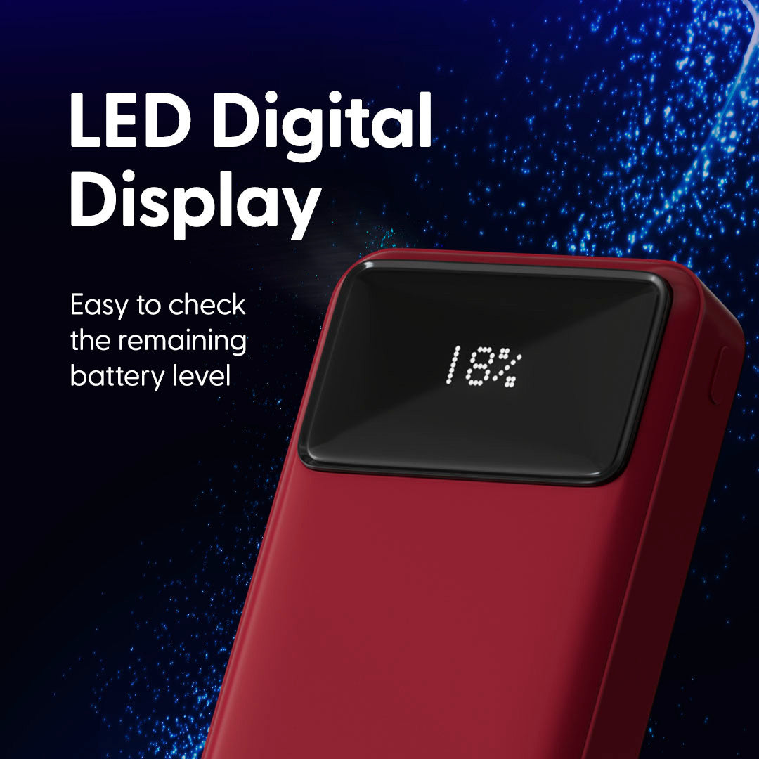 Laser 20000mAh Powerbank 18W PD with LED Red