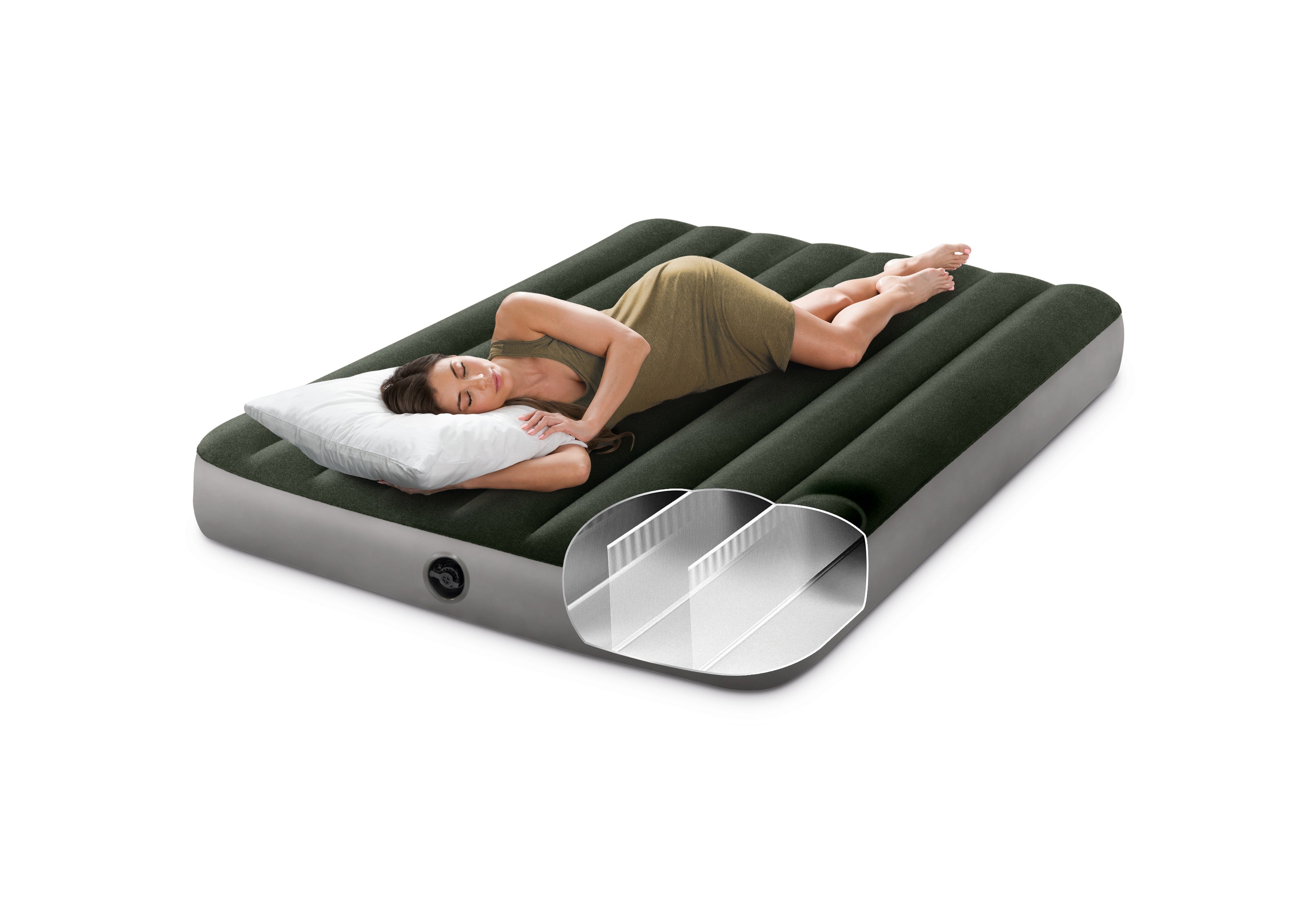 INTEX Double Dura-Beam® Standard Downy Air Mattress 10" w/ Built-In Foot Pump