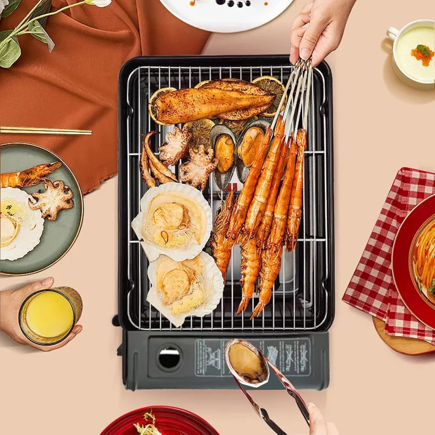 Portable Gas Grill with Removable Grate & Carry Case – Dual Fuel Outdoor Stove for Camping Backyard BBQs & Beach