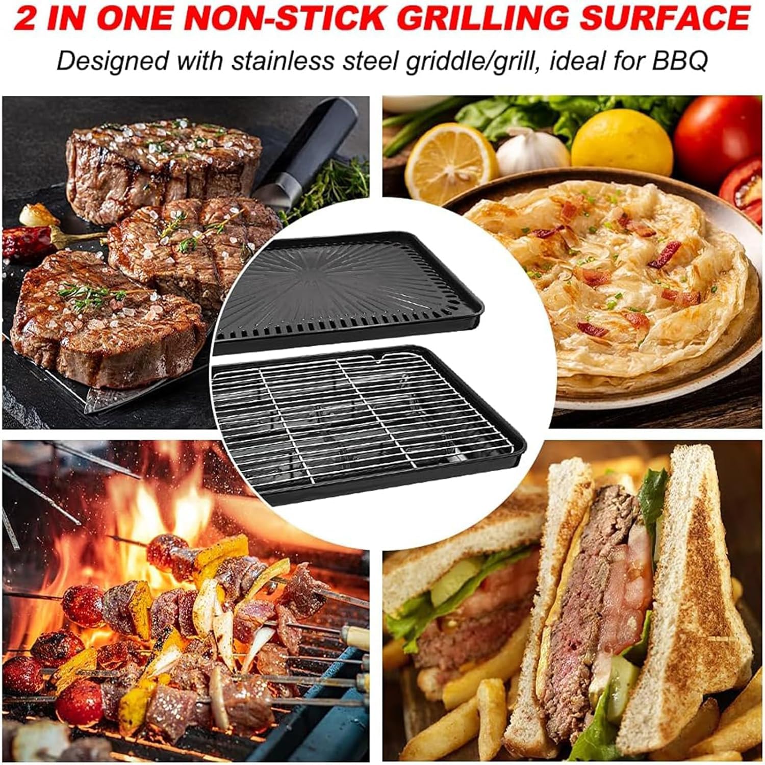Portable Gas Grill with Removable Grate & Carry Case – Dual Fuel Outdoor Stove for Camping Backyard BBQs & Beach