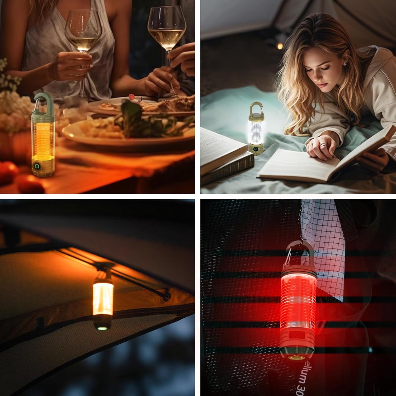 Rechargeable LED Camping Lantern Flashlight: 6 Modes USB-C Portable for Hiking Emergency Night Walking & Outdoor