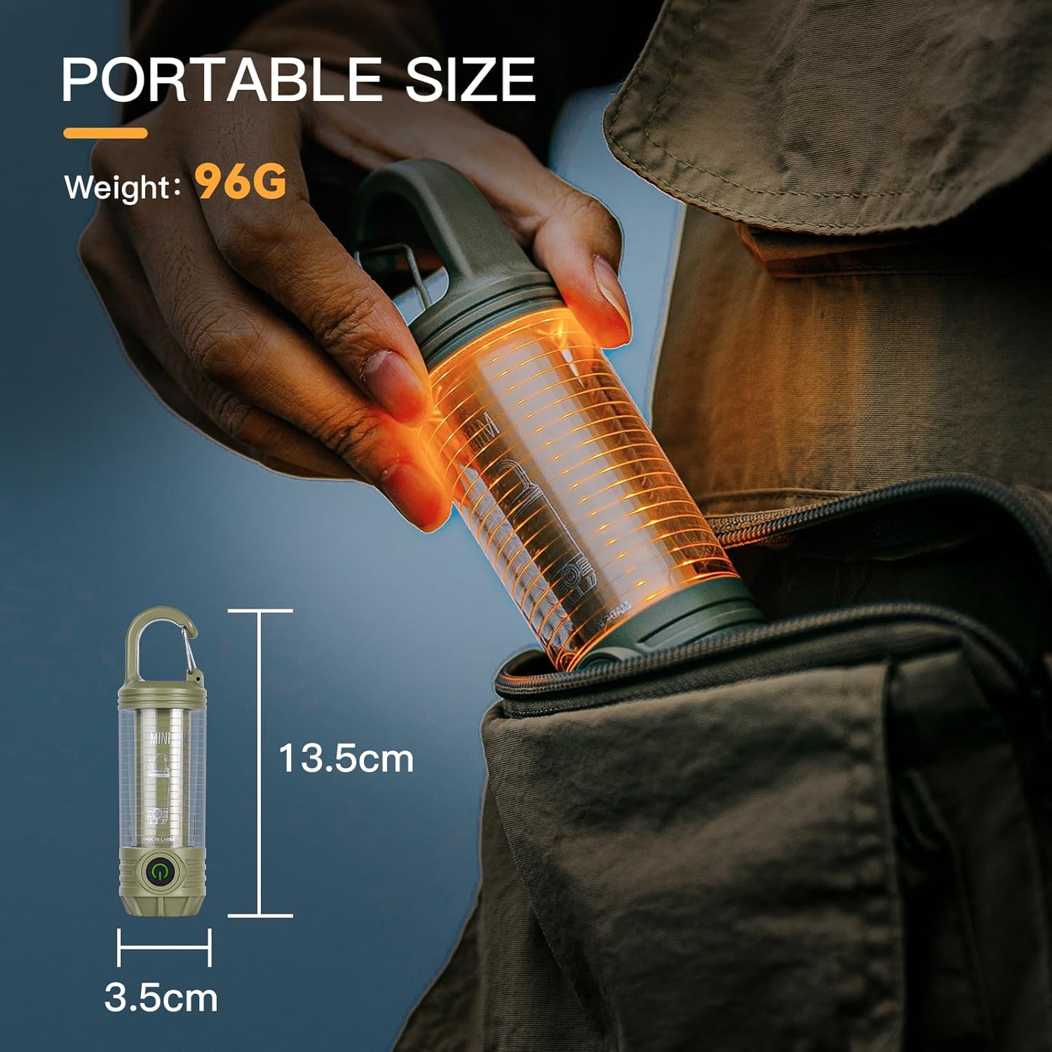 Rechargeable LED Camping Lantern Flashlight: 6 Modes USB-C Portable for Hiking Emergency Night Walking & Outdoor