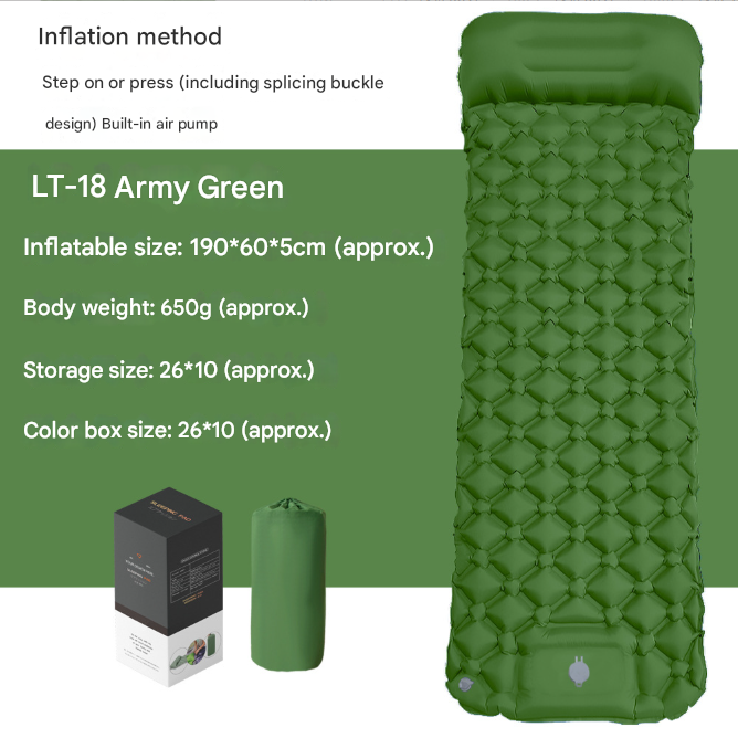 Self-Inflating Camping Mattress: Thick Lightweight Single Camping Mattress Inflatable and Attachable Double Camping Mat