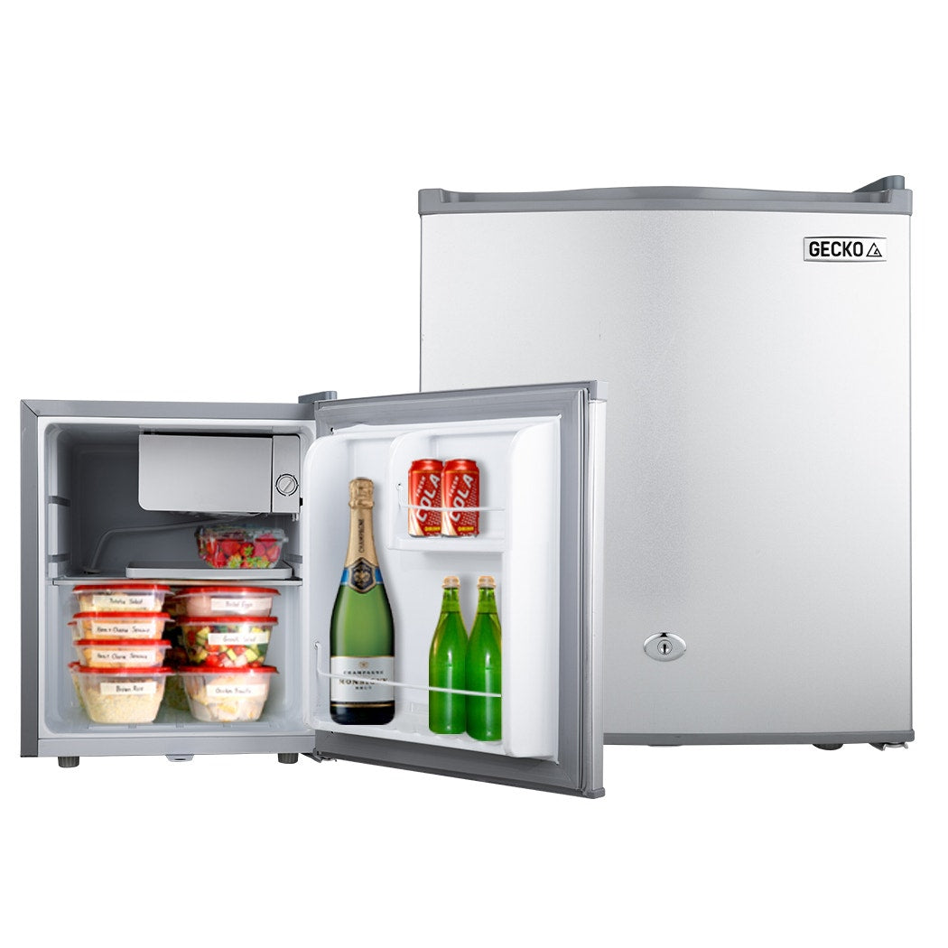 GECKO 57L Portable Camping Bar Fridge with Freezer 12V/24V Silver