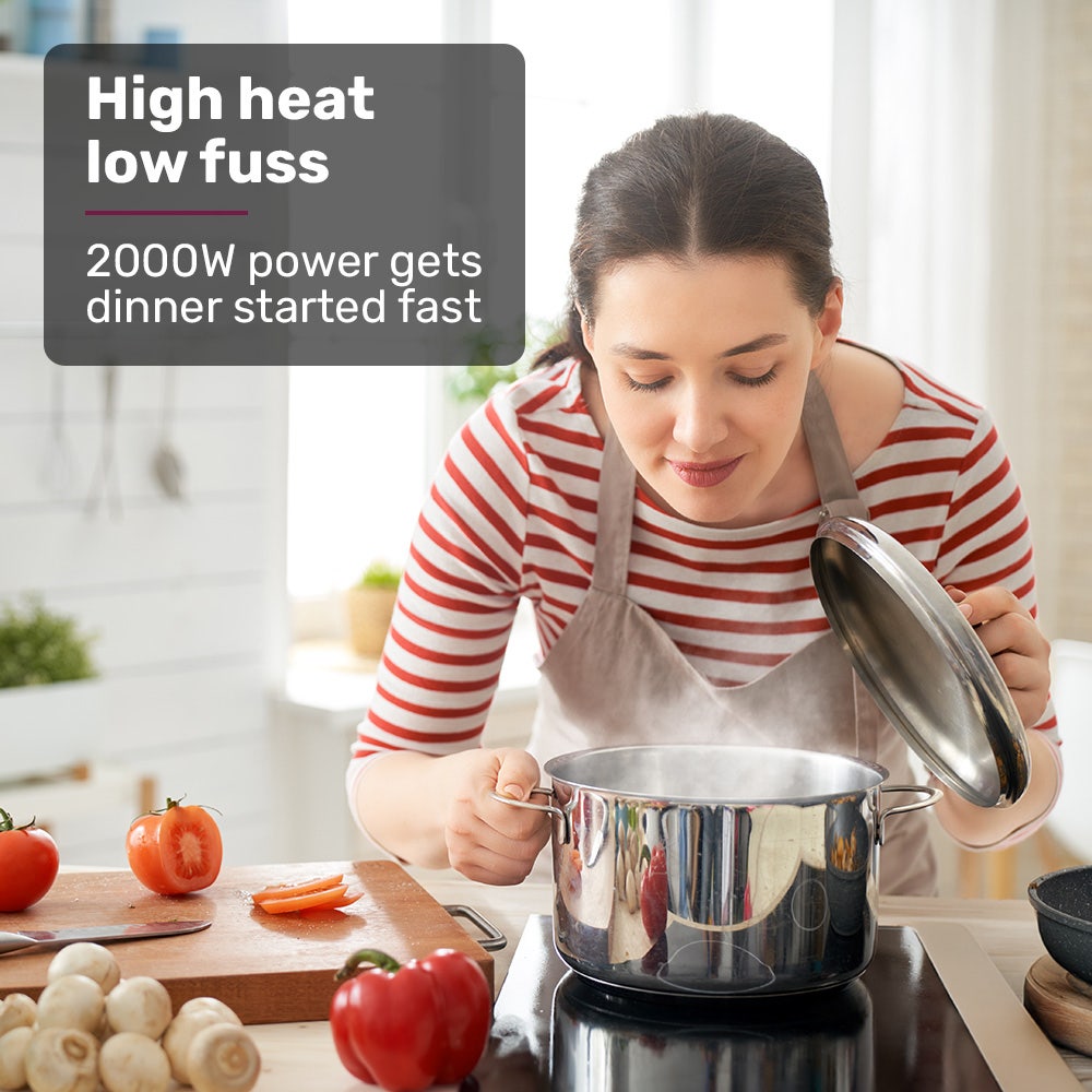 EUROCHEF Induction Cooktop 2000W 9 Heat Levels Fast Electric Portable Cooker Touch Controls with Slider