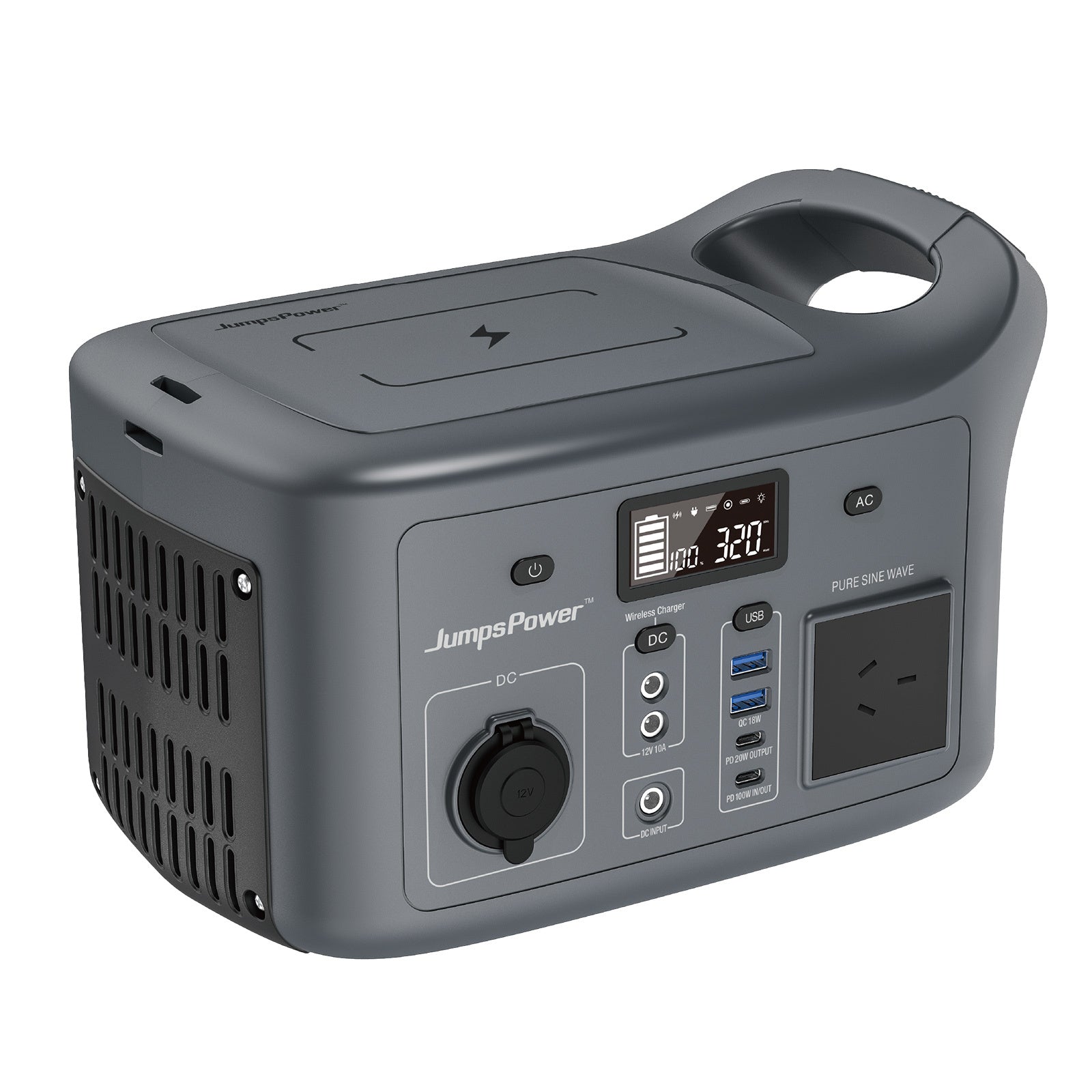JumpsPower Portable Power Station – 320W 307Wh with LED Light