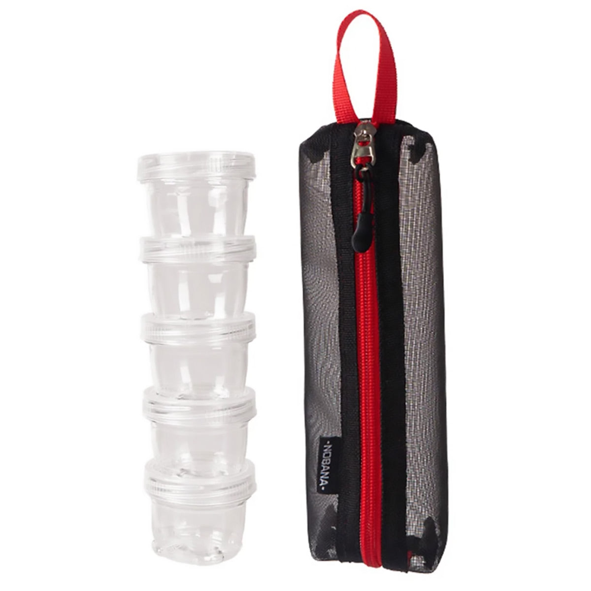 5PCS Outdoor Camping Spice Container Set Travel BBQ Seasoning Storage Box Use - White