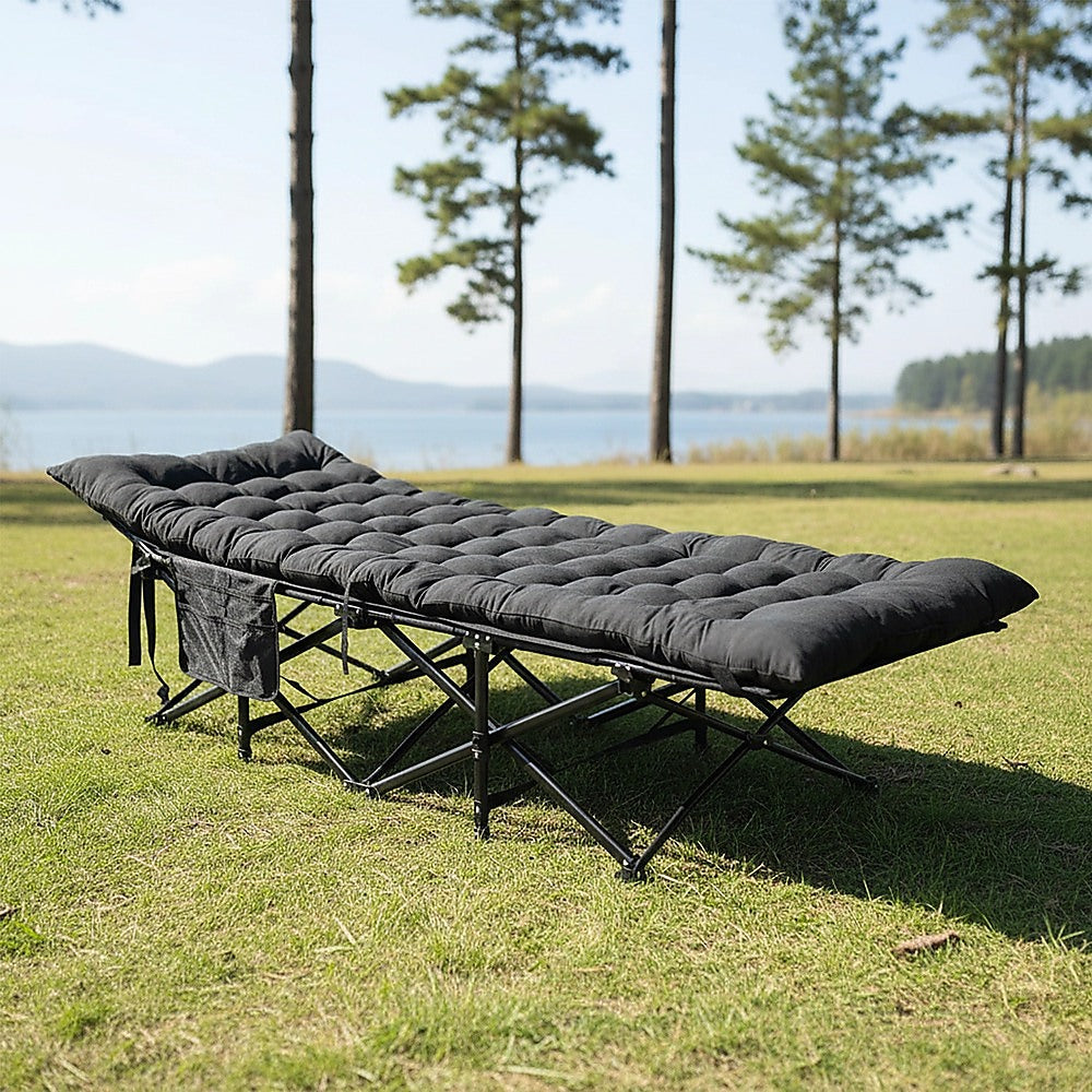 Camping Cot with Mattress – Foldable Elevated Bed