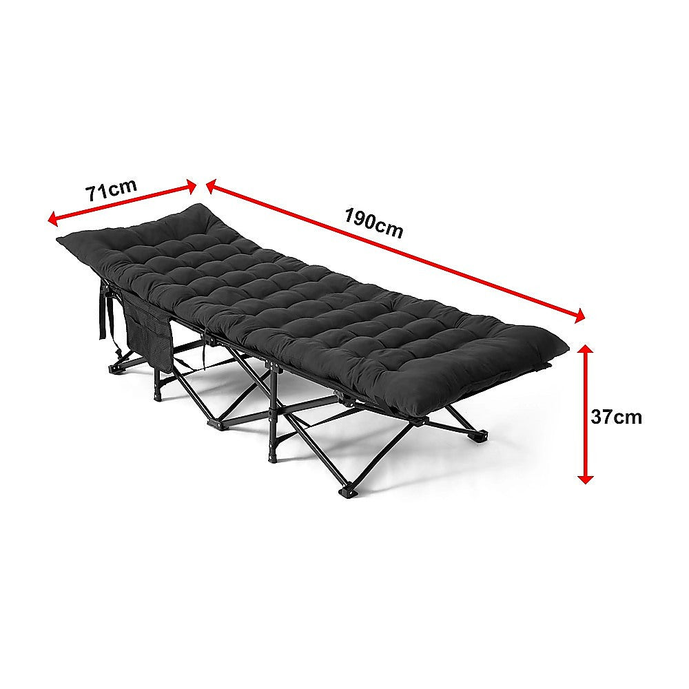 Camping Cot with Mattress – Foldable Elevated Bed