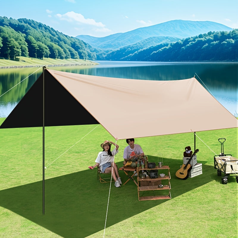 Outdoor camping square sky curtain black glue sky curtain sun and rain protection