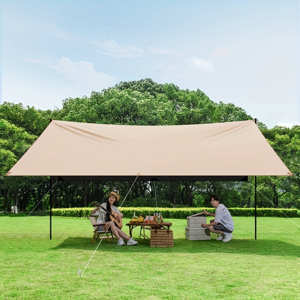 Outdoor camping square sky curtain black glue sky curtain sun and rain protection