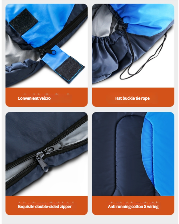 Sleeping Bag - Lightweight for Adults Camping Hiking Backpacking (With accessories + eye mask + earbuds + square pillow)