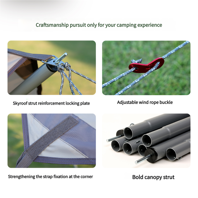 520*420 cm Hexagon Camping Tent Tarp - Waterproof UV Protection Sunshade Canopy Shelter for Camping Hiking Picnic