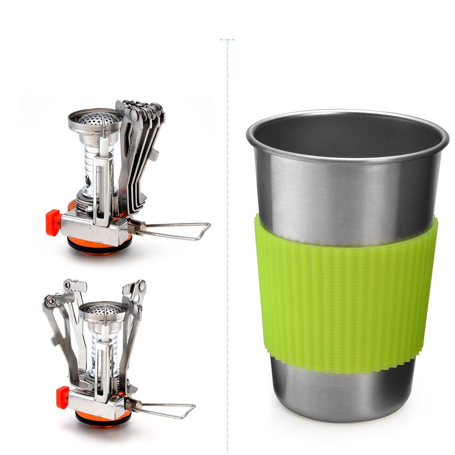 Complete Camping Cookware Set - Portable Pots Cup Spork and Stove for Outdoor Adventures