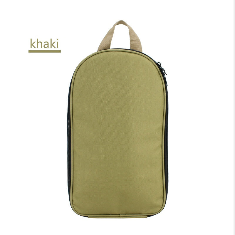 Portable Kitchen Utensil Storage Bag - Lightweight Organizer for Camping and Outdoor Cooking Khaki