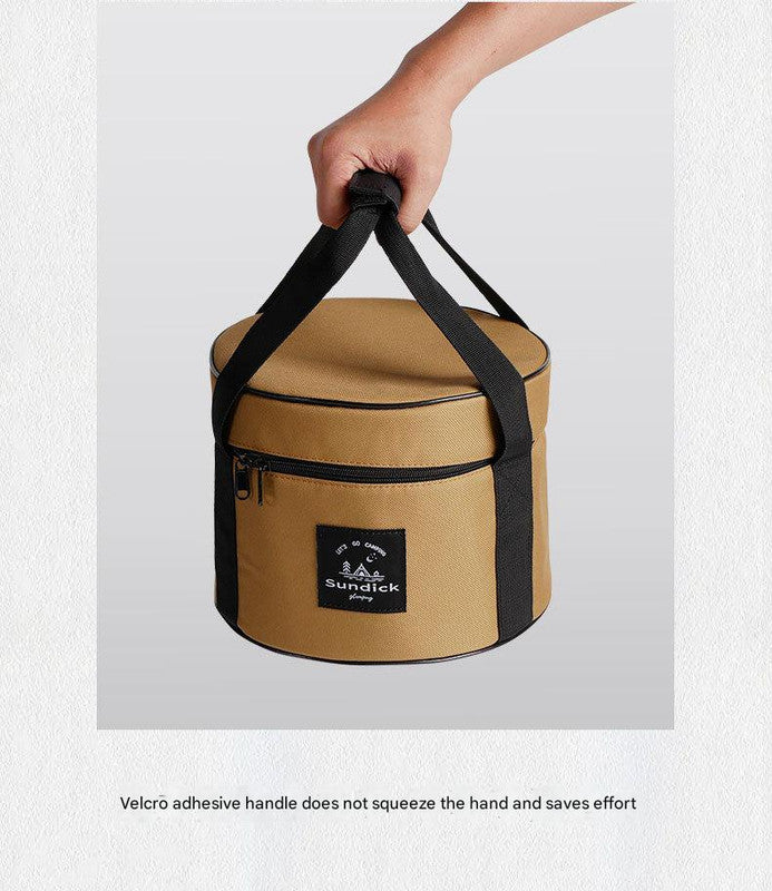 Portable Outdoor Kitchen Utensil Organizer,Waterproof Camping Cookware Storage Bag Smoke Gray-Size L