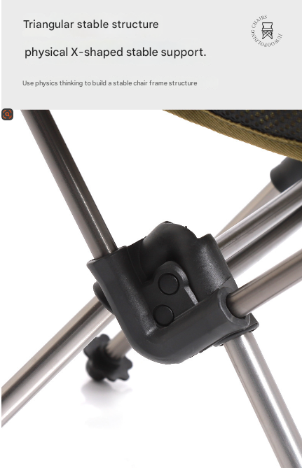 Black Lightweight Portable Folding Camping Chair - High-Back Aluminum Alloy Moon Chair with Oxford Fabric Side Pocket &