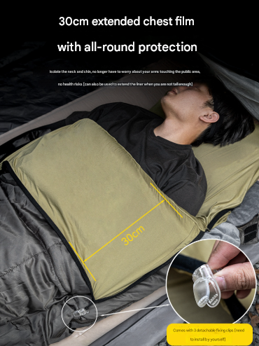 Khaki Ultra-Stretch Sleeping Bag Liner - Portable & Lightweight Envelope Sleep Sack for Camping & Travel
