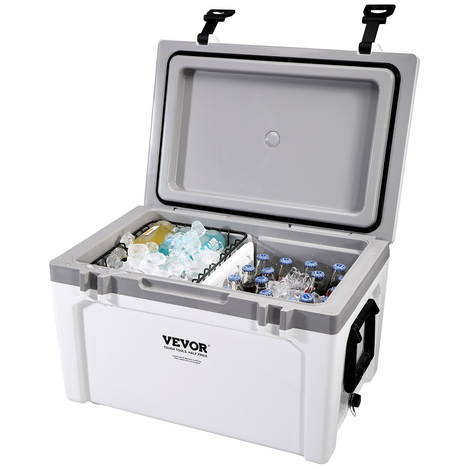VEVOR Insulated Portable Cooler 49 L Holds 50 Cans Ice Retention Hard Cooler with Heavy Duty Handle Ice Chest Lunch Box