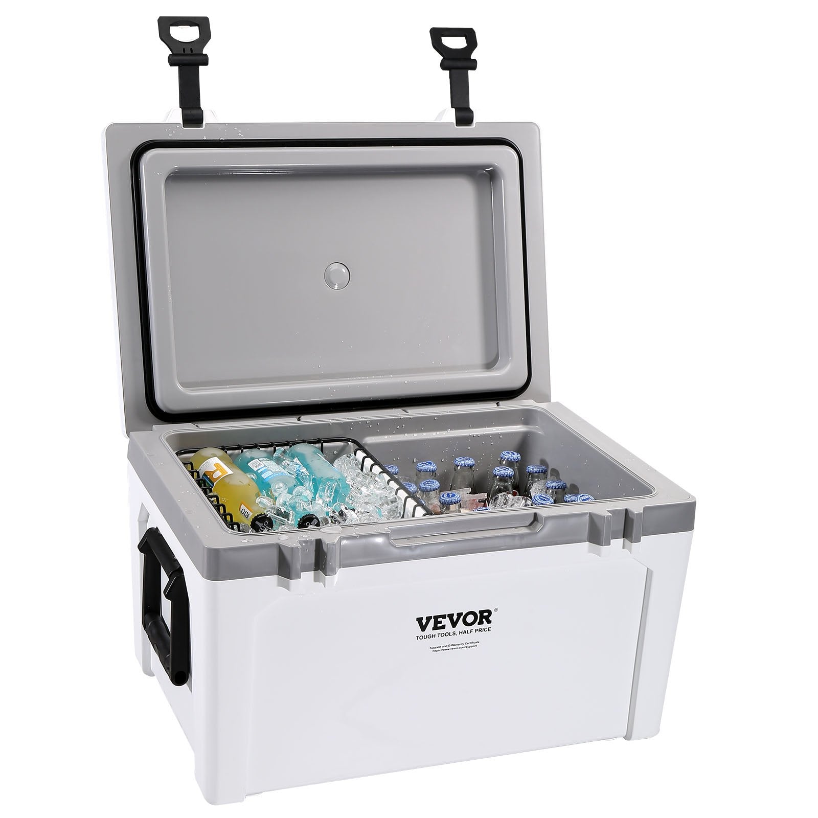 VEVOR Insulated Portable Cooler 49 L Holds 50 Cans Ice Retention Hard Cooler with Heavy Duty Handle Ice Chest Lunch Box