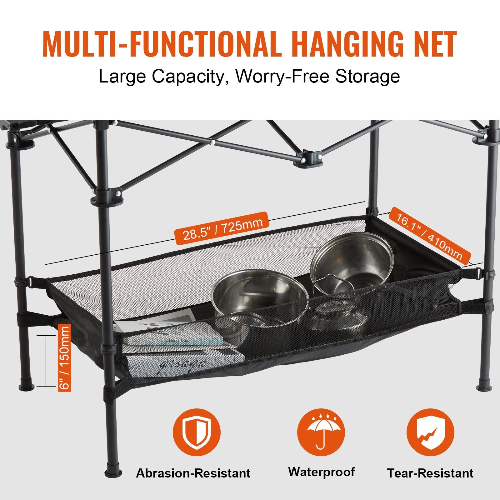VEVOR Folding Camping Table Outdoor Portable Side Tables Lightweight Fold Up Table Aluminum & Steel Ultra Compact Work
