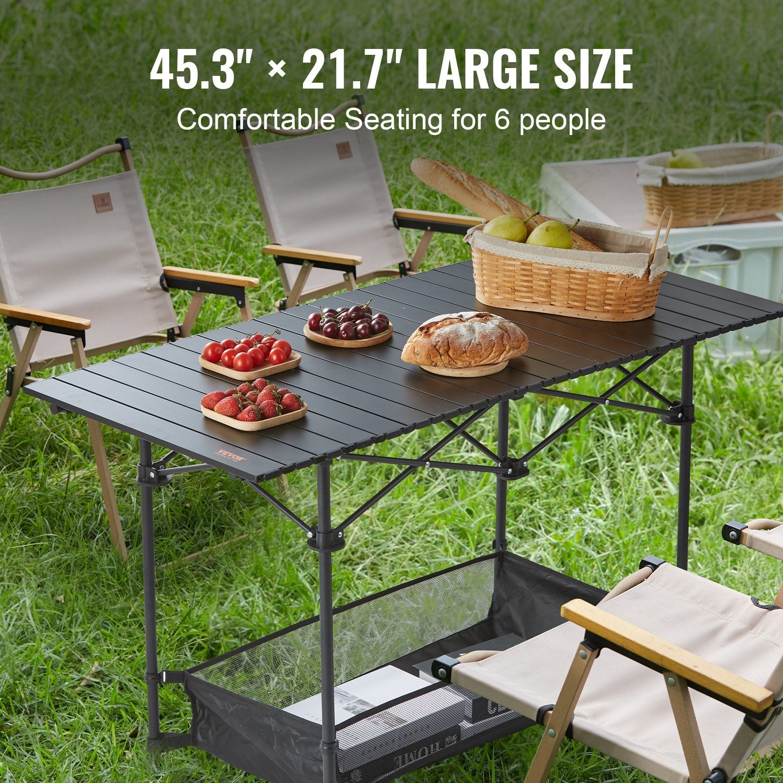 VEVOR Folding Camping Table Outdoor Portable Side Tables Lightweight Fold Up Table Aluminum & Steel Ultra Compact Work