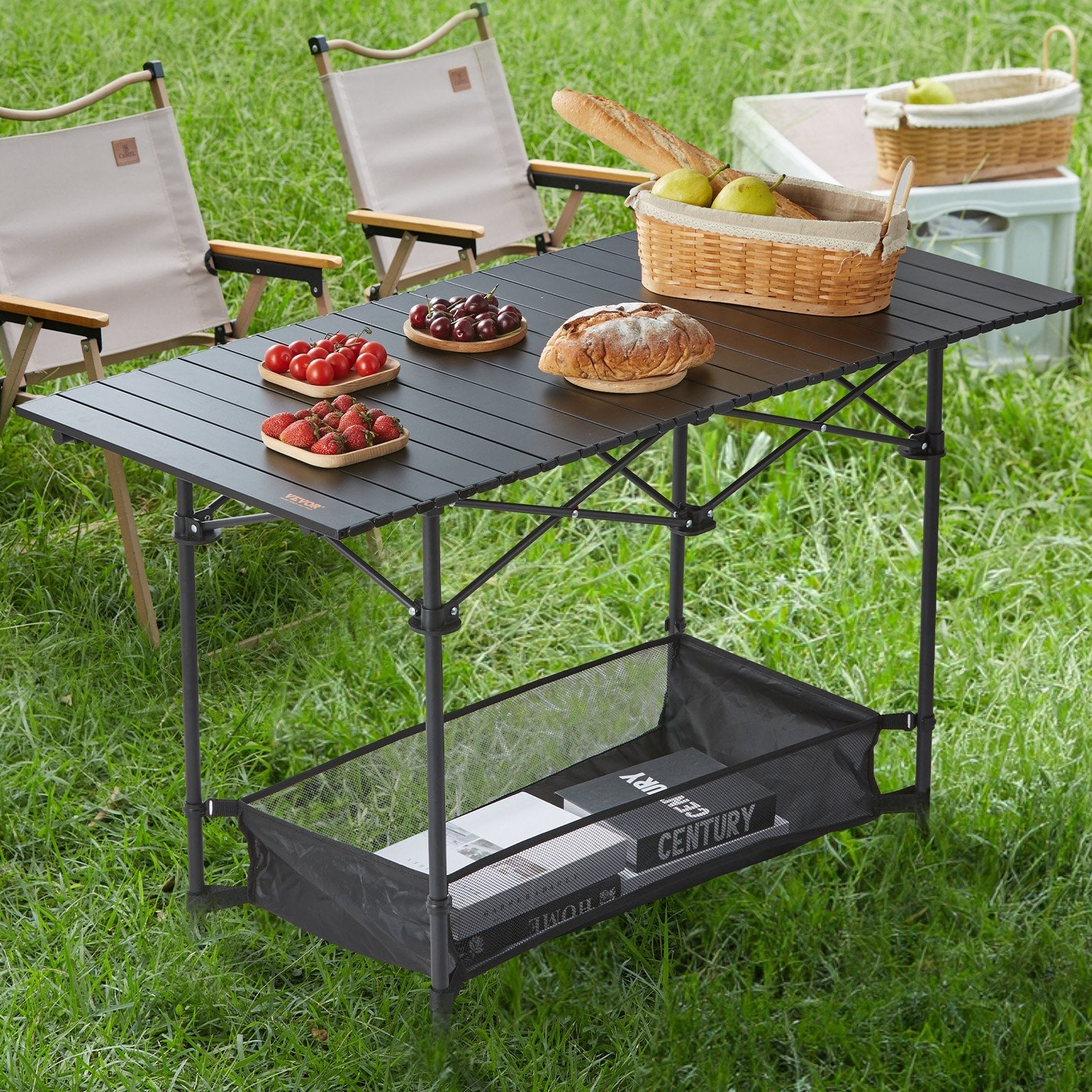 VEVOR Folding Camping Table Outdoor Portable Side Tables Lightweight Fold Up Table Aluminum & Steel Ultra Compact Work