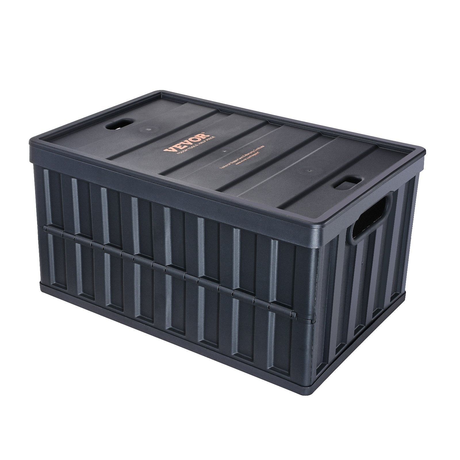 VEVOR Collapsible Storage Bins with Lids 65L 3 Packs Folding Plastic Stackable Utility Crates with Handles Large Heavy