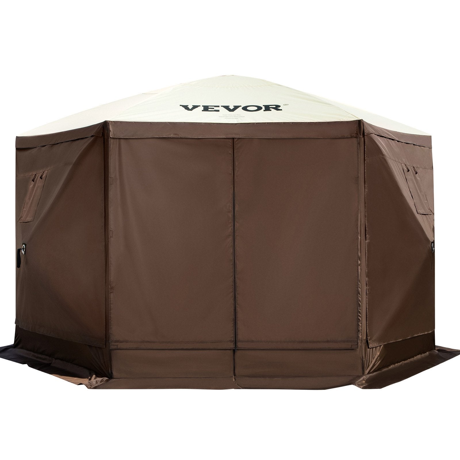 VEVOR Pop-up Camping Gazebo Camping Canopy Shelter 6 Sided 10’ x 10’ Sun Shade