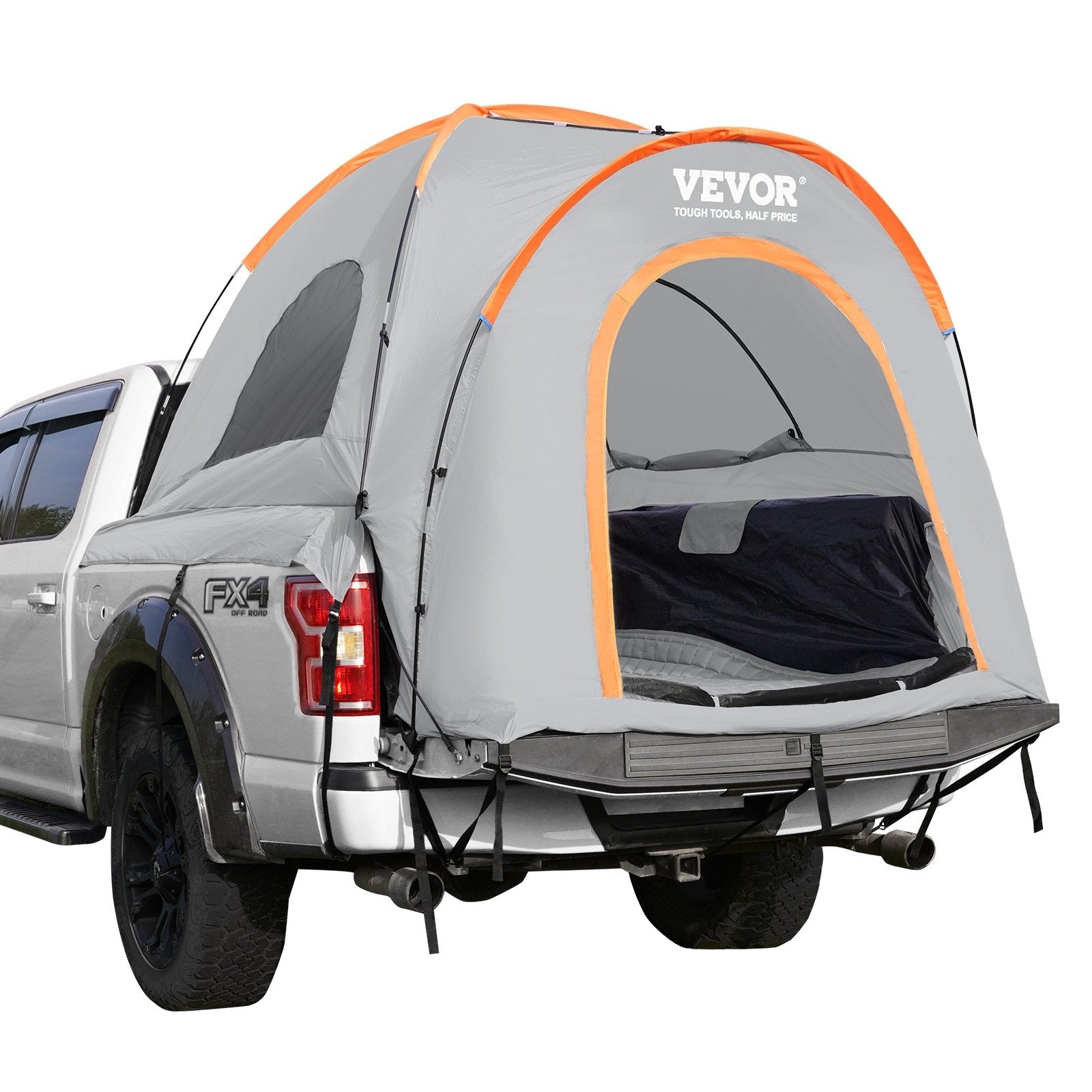 VEVOR Truck Bed Tent 5.5’-6’ Pickup Truck Tent with Rain Layer and Carry Bag Waterproof PU2000mm Double Layer Truck