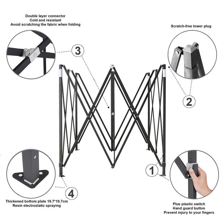 Portable Water-Resistant Gazebo 3x3 M - Blue / Without Sidewalls