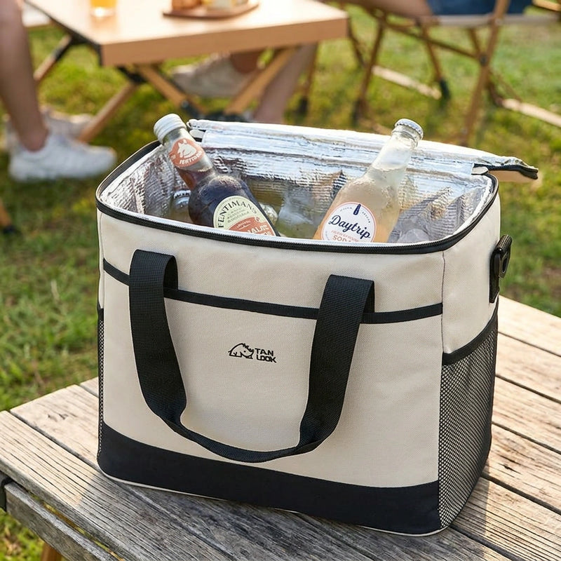 Blue Portable Insulated Cooler Bag for Camping & Picnics - Durable Outdoor Storage Tote