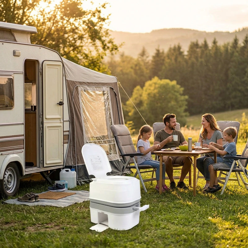 24L Portable Camping, Caravanning Toilet with Odour-Resistant Seal