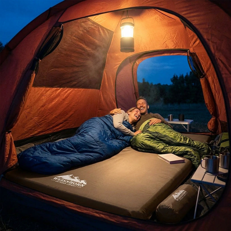 Weisshorn Self Inflating Mattress 10CM Camping Sleeping Mat Air Double Coffee