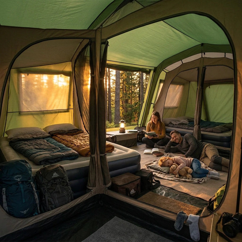 Weisshorn Instant Up Camping Tent 10 Person Outdoor Family Hiking Tents 3 Rooms