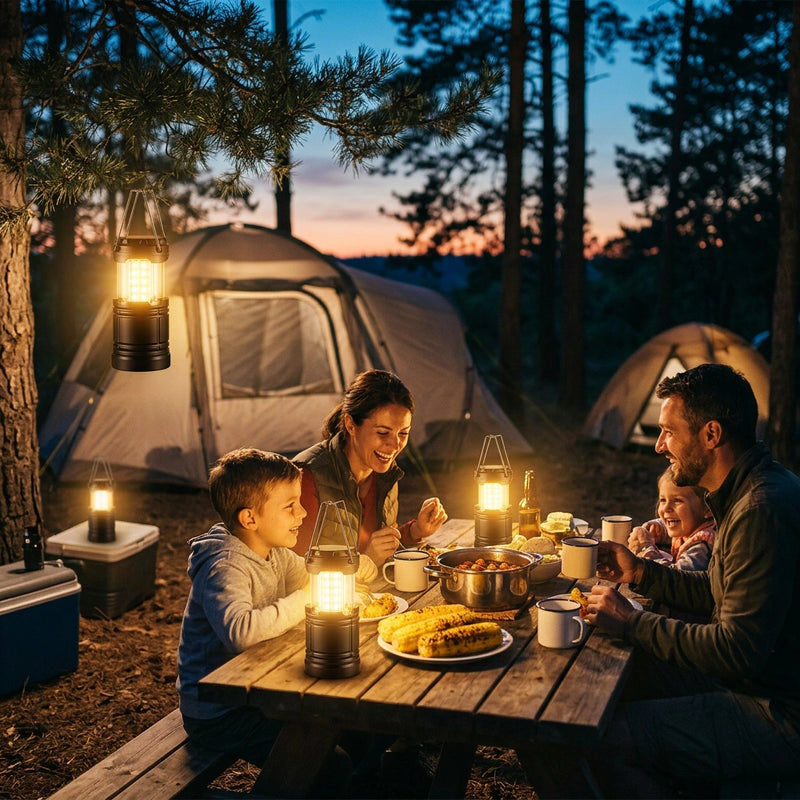 VEVOR LED Camping Lanterns Collapsible Battery Powered Flashlights Set of 4