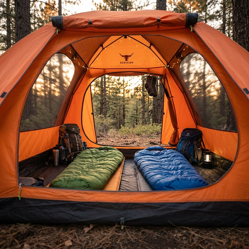 2 Person Portable Outdoor Lightweight Cycling Hiking Backpacking Camping Waterproof Tent - Orange