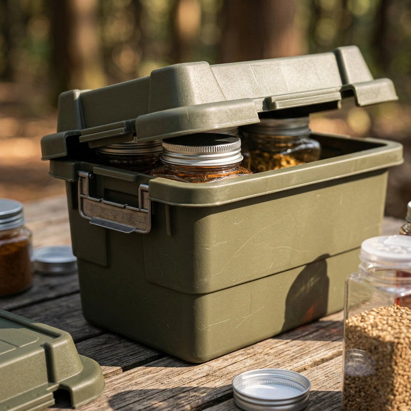 7pcs Portable Spice Bottle Set Travel BBQ Camping Storage Container Organizer