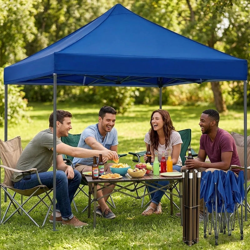 Portable Water-Resistant Gazebo 3x3 M - Blue / Without Sidewalls