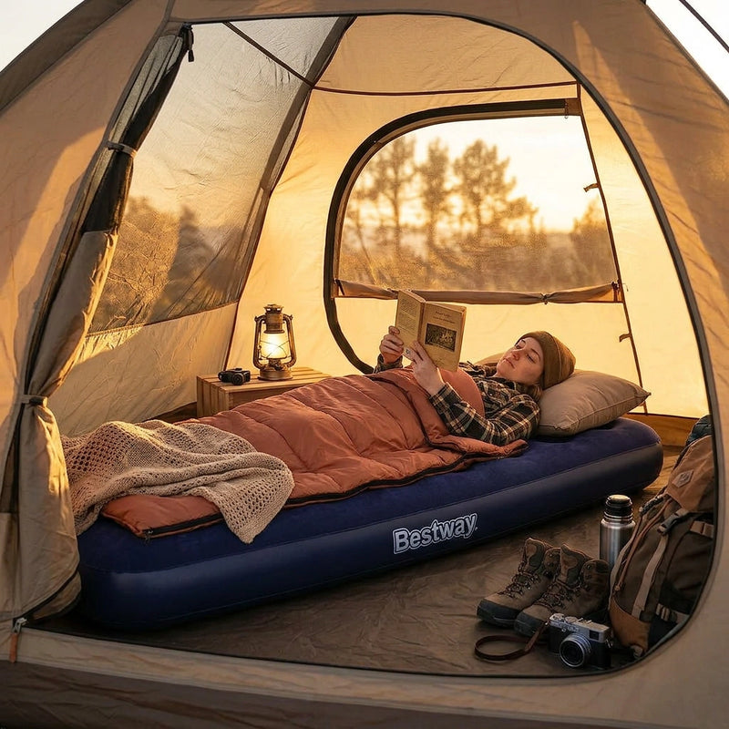 Bestway 1.85m x 76cm x 22cm Air Mattress Jr.Twin Indoor/Outdoor Heavy Duty Durable Camping
