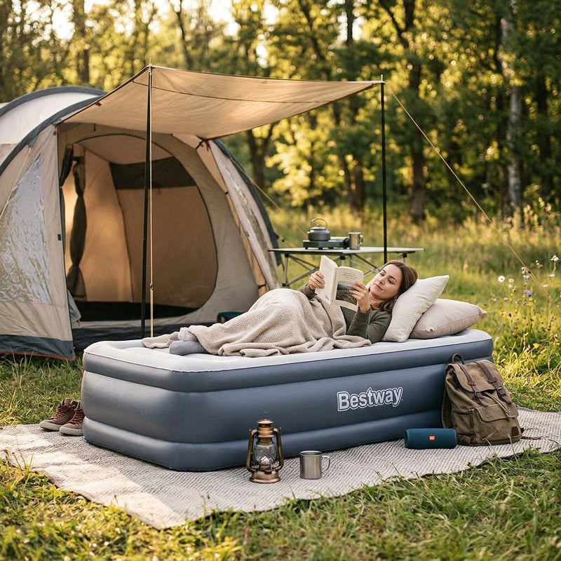 Bestway Mattress Air Bed Single Size 51CM Inflatable Camping Beds Home Outdoor