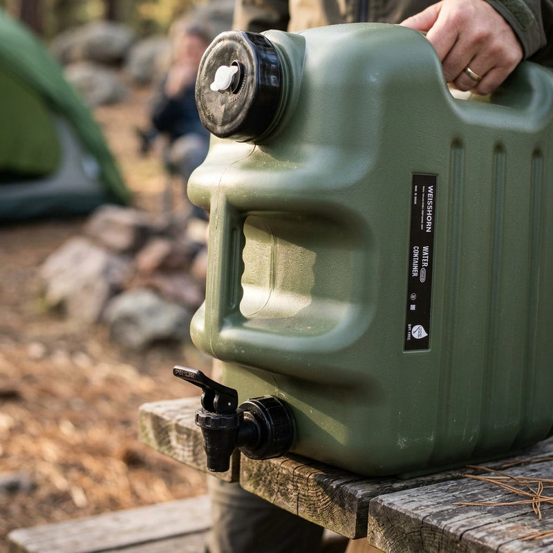 Weisshorn 25L Water Container Food Grade Camping Jerry Can with Tap (Green)